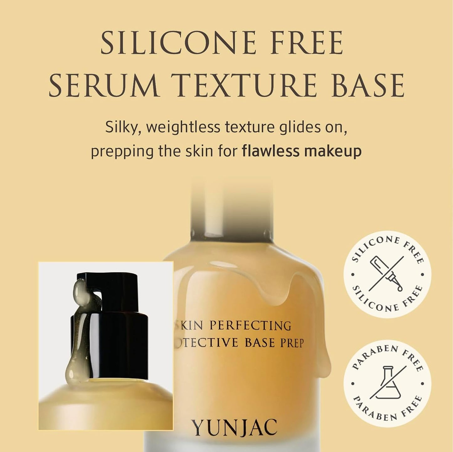 YUNJAC Base Prep Primer - Silicone-Free Grip Makeup Base for Radiant Skin | 1.35 fl oz