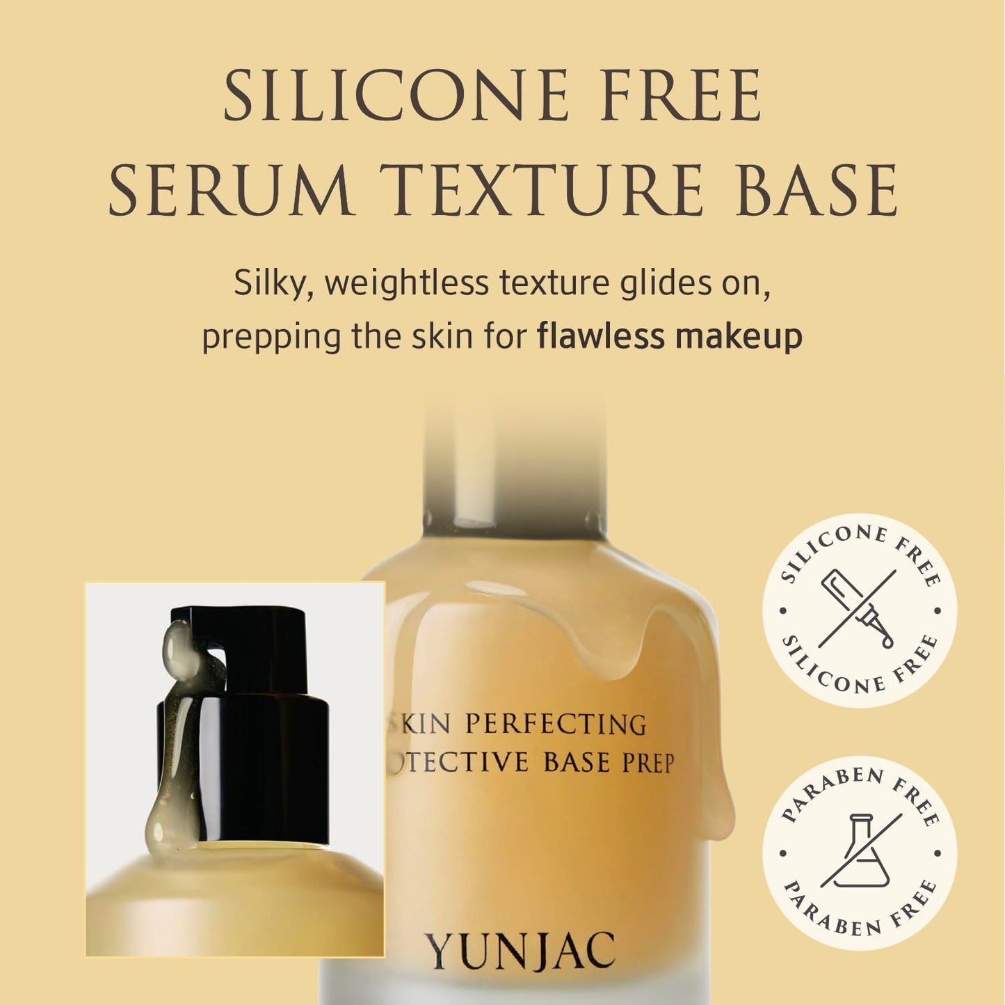 YUNJAC YUNJAC Base Prep (0.85 fl oz) - Grip Primer, Skin Perfecting Makeup Base for Korean Skin Prep. Silicone-Free, Serum Texture for Glowing, Flawless, and Long-Lasting Makeup