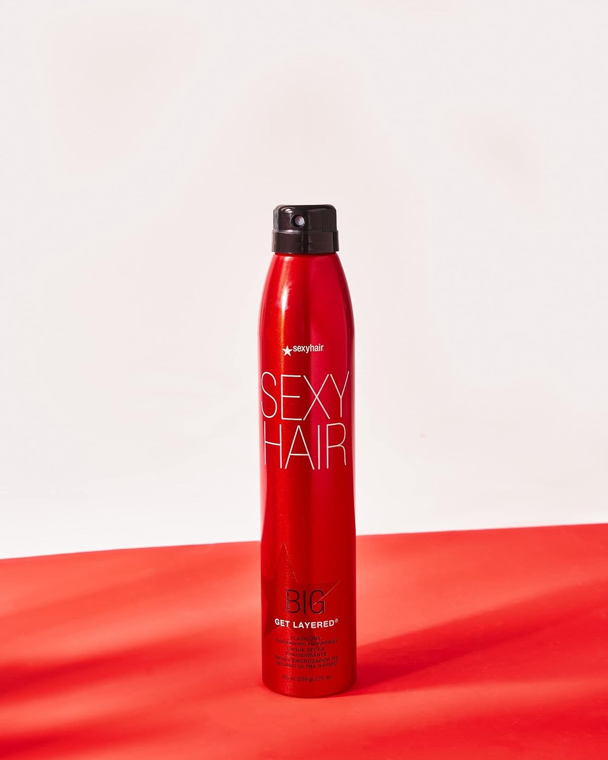 SexyHair Big Get Layered Flash Dry Thickening Hairspray - 8 Oz | Buildable Texture, Volume & Shine