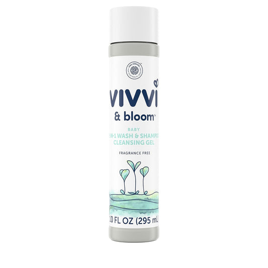 Vivvi & Bloom 2-in-1 Baby Wash & Shampoo - Gentle Cleansing Gel for Sensitive Skin, 10 fl. oz.