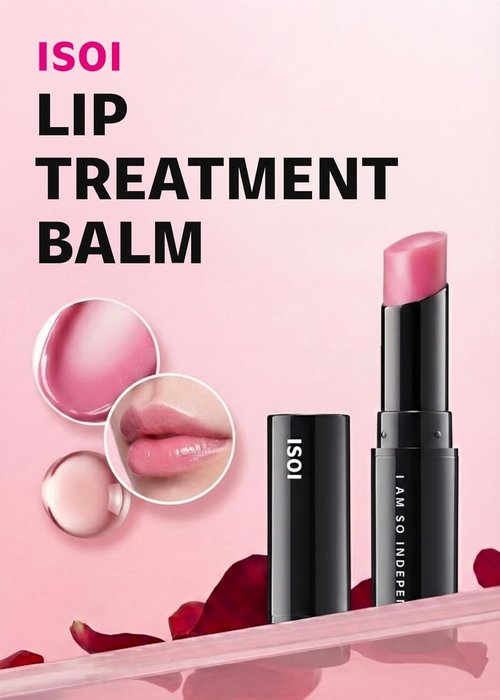 ISOI Bulgarian Rose Lip Treatment Balm - Hydrating Tinted Lip Balm for Dry Lips | Baby Pink (0.18 oz, 5g)