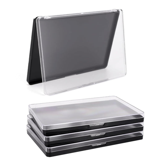 Skiennix Magnetic Makeup Palette - Empty Clear Top for DIY Cosmetics | 3-Pack with 60 Adhesive Stickers - 7.87” x 5.51”