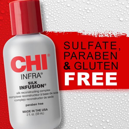 CHI Infra Silk Infusion, Silk Reconstructing Leave-In Hair Treatment for Creating Smooth, Shiny, Strong Hair, 2 Oz