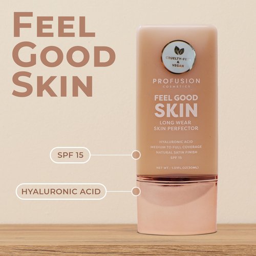 Profusion Cosmetics Lightweight Liquid Foundation - Flawless Radiance, Breathable Vegan Makeup | Light 3