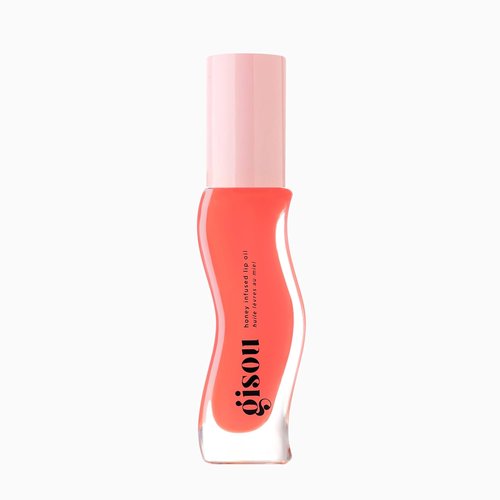 Gisou Honey Infused Lip Oil - Hydrating Glossy Formula with Mirsalehi Honey & Jojoba Oil | Bee-lini Peach, 0.27 Fl Oz