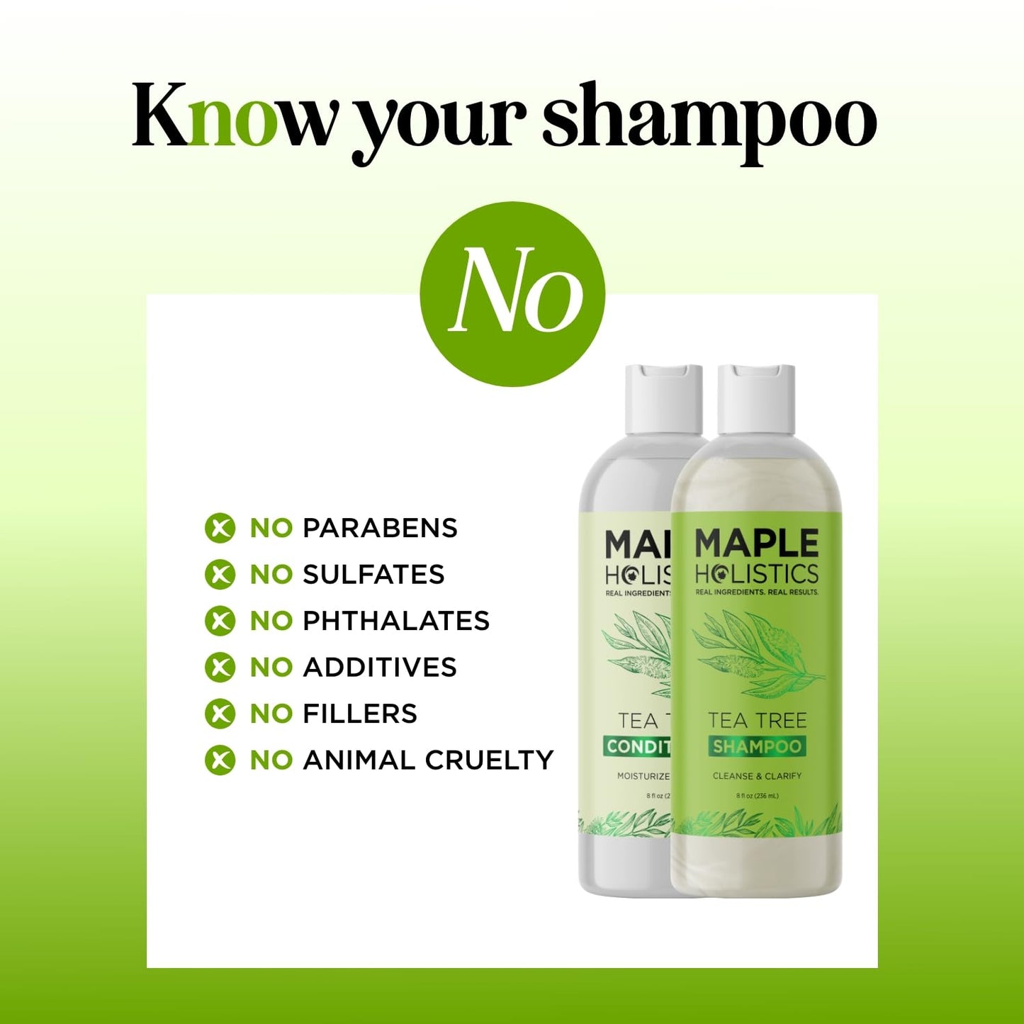 Tea Tree Shampoo and Conditioner Set | Sulfate-Free Clarifying Formula with Australian Tea Tree Oil - 8 Fl Oz