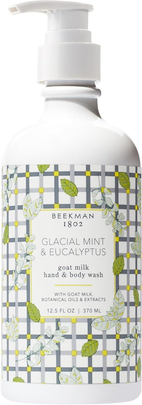 Beekman 1802 Goat Milk Hand Soap - Moisturizing Liquid Soap for Sensitive Skin | Glacial Mint & Eucalyptus, 12.5 fl oz