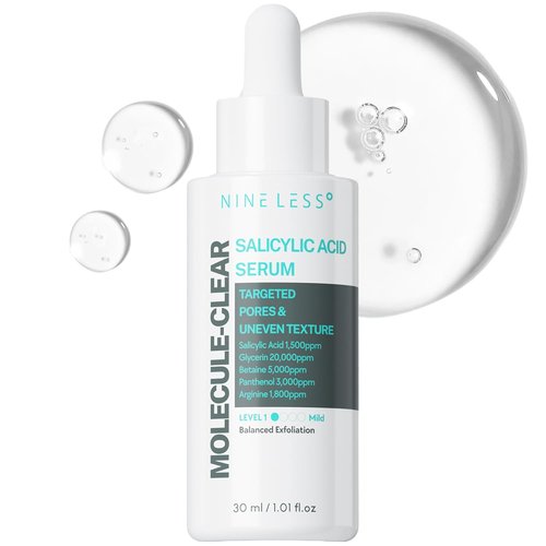 NINELESS Salicylic Acid Serum - Deep Pore Exfoliating for Oily Acne-Prone Skin | Hydrating & Soothing, 1.01 fl oz