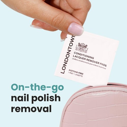 LONDONTOWN Home & Away Remover Set - Acetone-Free Nail Polish Remover & Conditioning Pads