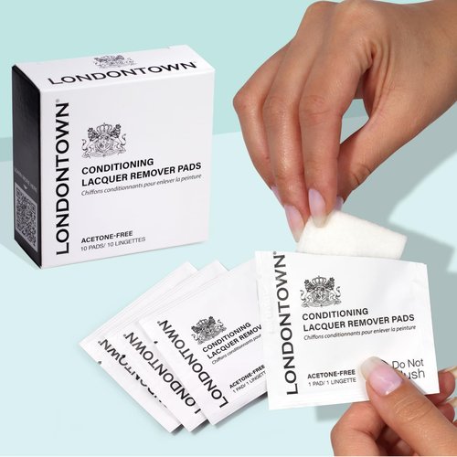 LONDONTOWN Home & Away Remover Set - Acetone-Free Nail Polish Remover & Conditioning Pads