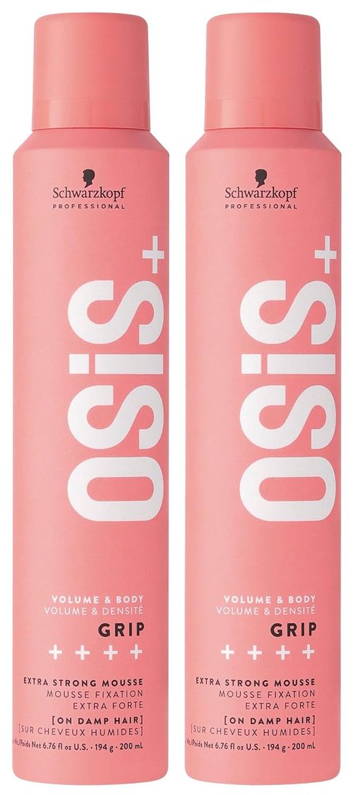 OSiS+ Grip Extreme Hold Mousse - Extra Strong Volume Control with Heat Protection | 8.5 oz