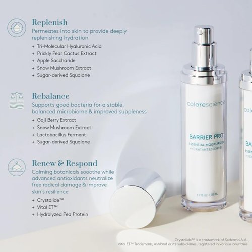 Colorescience Barrier Pro™ ESSENTIAL MOISTURIZER 1.7oz, for strengthening skin barrier, balancing the microbiome, & refining texture