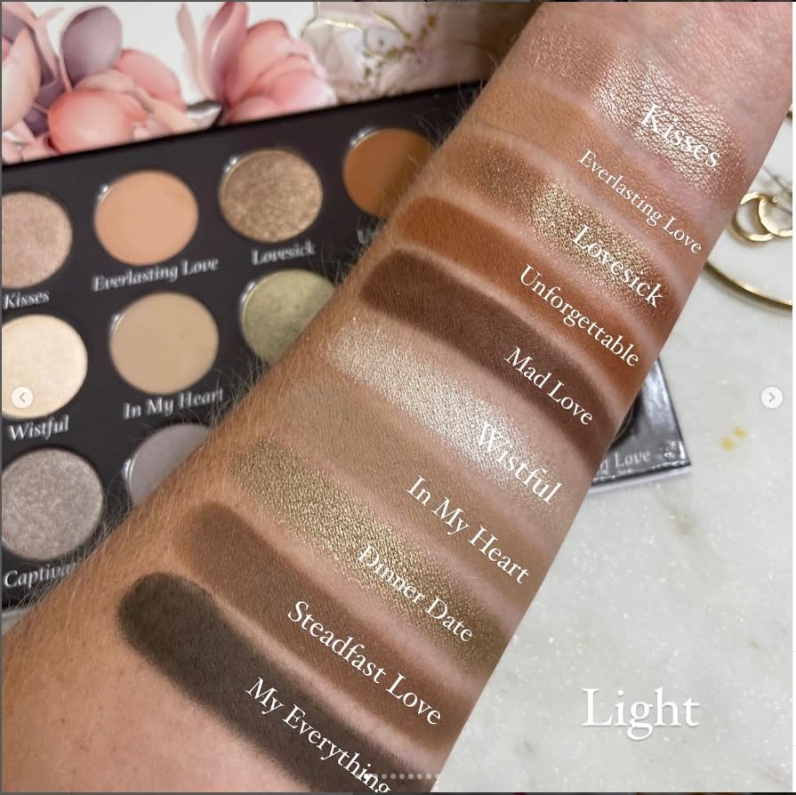 Sydney Grace Love's Journey Eye Shadow Palette - Vibrant Colors for Stunning Looks | Light Shades