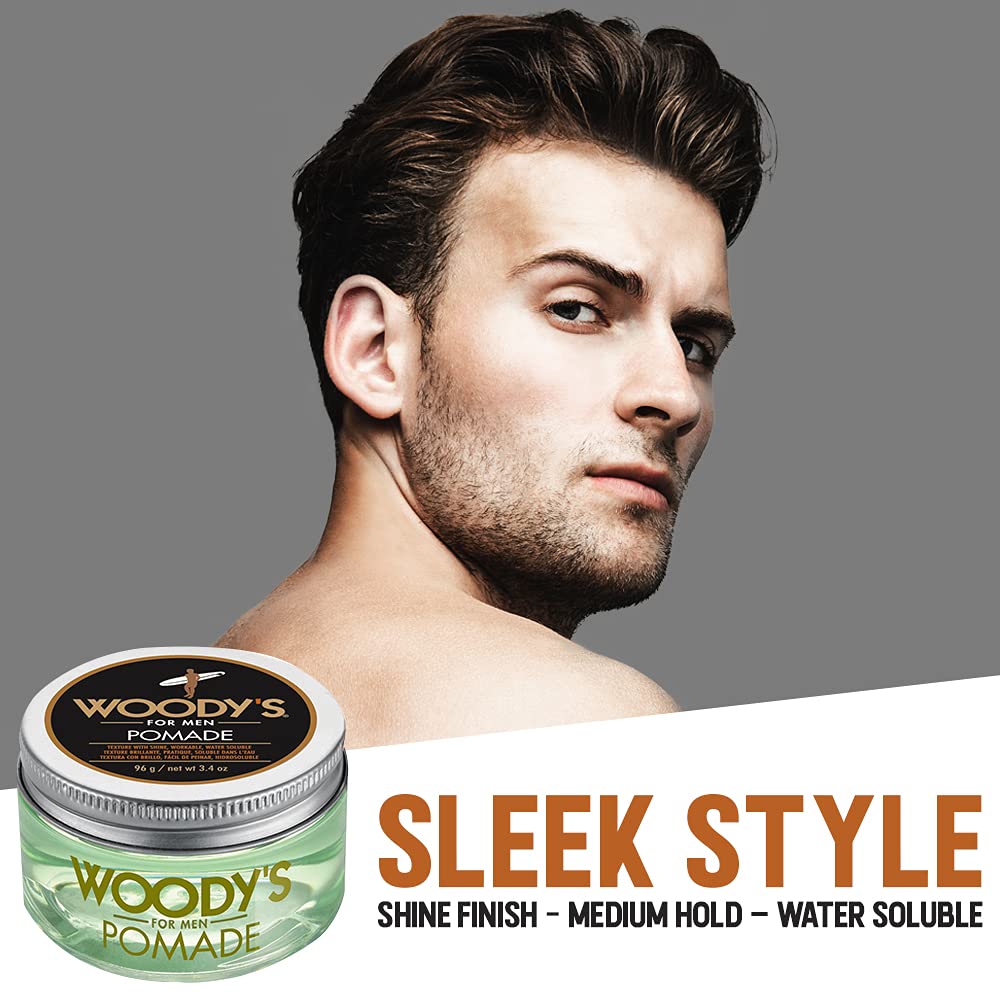 Woody's Hair Clay for Men – Matte Finish, Styling Pomade for Men Stronghold, Firm and Flexible Control, 3.4 oz. 2-Pack