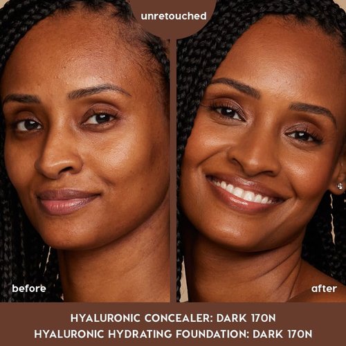 ColourPop Pretty Fresh Creamy Concealer - Full Coverage with Natural Finish - Hydrating Formula with Hyaluronic Acid & Coconut Water - Dark 170N (0.3 oz)