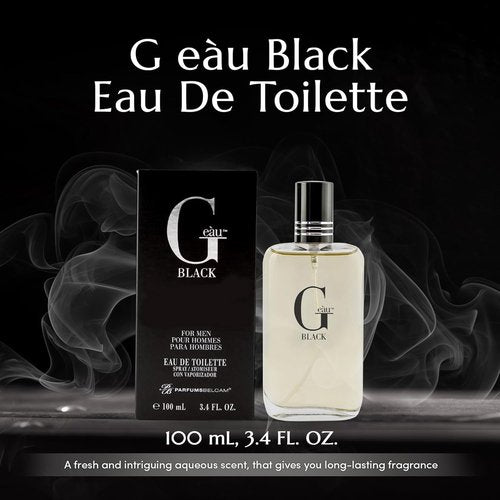 PB ParfumsBelcam Black Eau De Toilette Spray for Men - 100 mL Long-Lasting Fresh Aquatic & Spicy Scent
