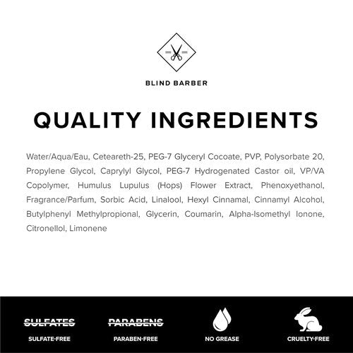 Blind Barber 101 Proof Classic Hair Pomade - Strong Hold & High Shine Finish - Water-Based Formula (2.5 oz)