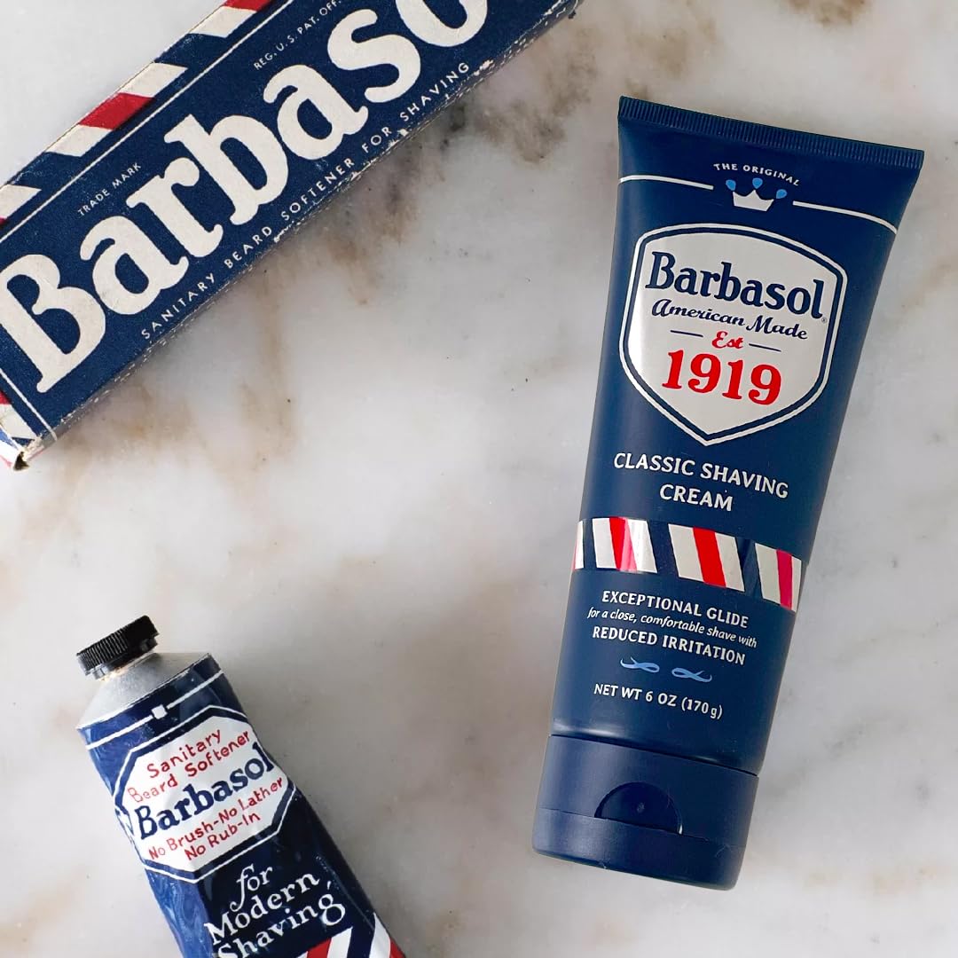Barbasol 1919 Classic Shaving Cream - Non-Aerosol Formula with Aloe & Coconut Oil | 6 OZ Made in USA