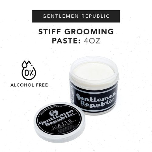 Gentlemen Republic Stiff Pomade - Lightweight Water-Based Formula for High Hold & Shine | 4oz