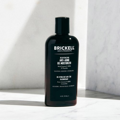 Brickell Men's Rejuvenating Anti-Aging Gel Moisturizer - Natural, Fast Absorbing Formula for Fine Lines (4 oz)