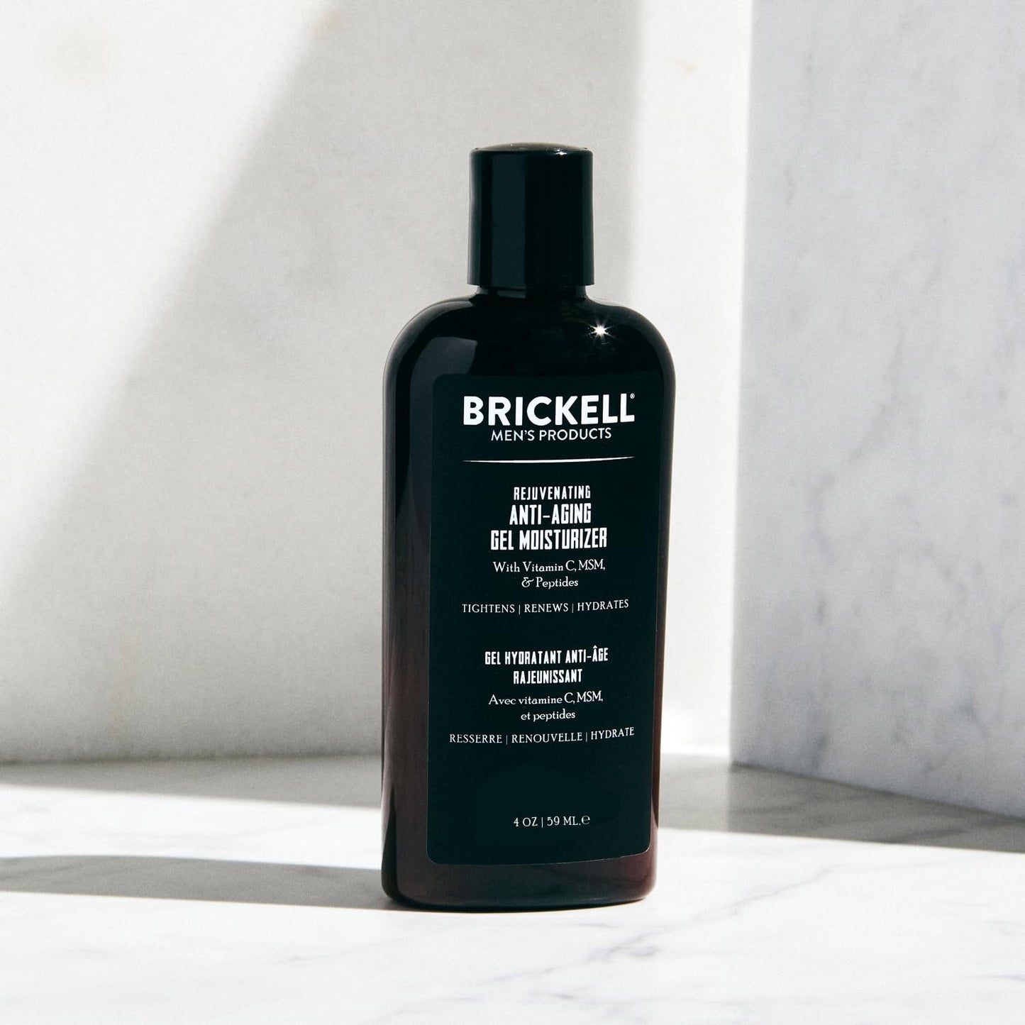 Brickell Men's Rejuvenating Anti-Aging Gel Moisturizer - Natural & Organic, Fast Absorbing, 4 oz