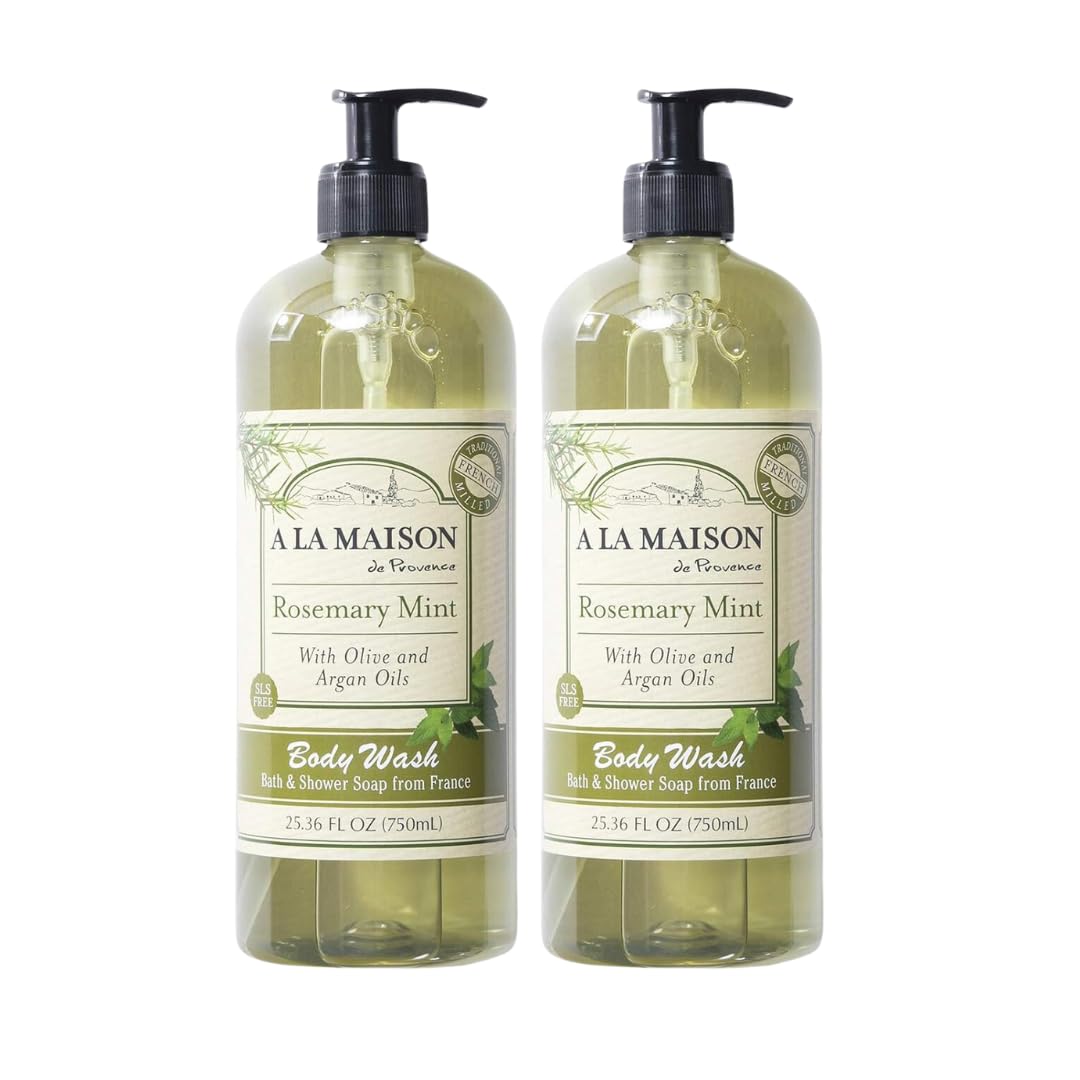 A LA MAISON Hydrating Body Wash - Rosemary Mint, Vegan & Cruelty-Free | 25.36 oz, 2 Pack