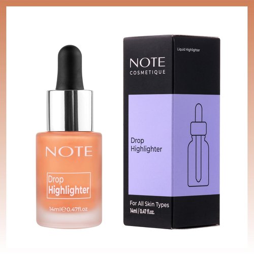 Note Cosmetique Drop Highlighter - Buildable Liquid Highlighter for Radiant Glow - 03 Candle Light - 0.47 oz