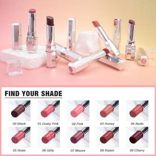 HHLTOH Cherry Honey Lipstick Tinted Lip Balm - Shine Moisturizing Lipstick for Women, Natural Nourishing Hydrating Lip Gloss Stain for Dry Lips, Tint Sheer Lightweight Makeup, Vegan - 1Pc #09 Cherry