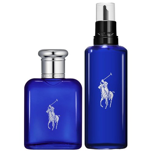 Ralph Lauren Fragrances - Polo Blue Men's Cologne - Refillable Eau de Toilette Set - 2.5 Fl Oz & 5.1 Fl Oz Refill