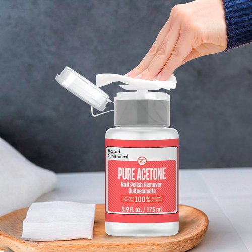 Pure Acetone Nail Polish Remover - 100% Acetone with Built-In Pump | 175ml (6 fl. oz)