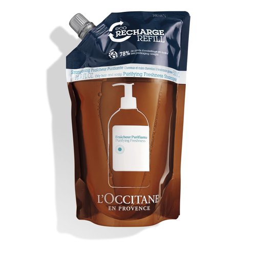 L'OCCITANE Purifying Freshness Shampoo - Reduces Excess Sebum, Silicone-Free, For Normal to Oily Hair