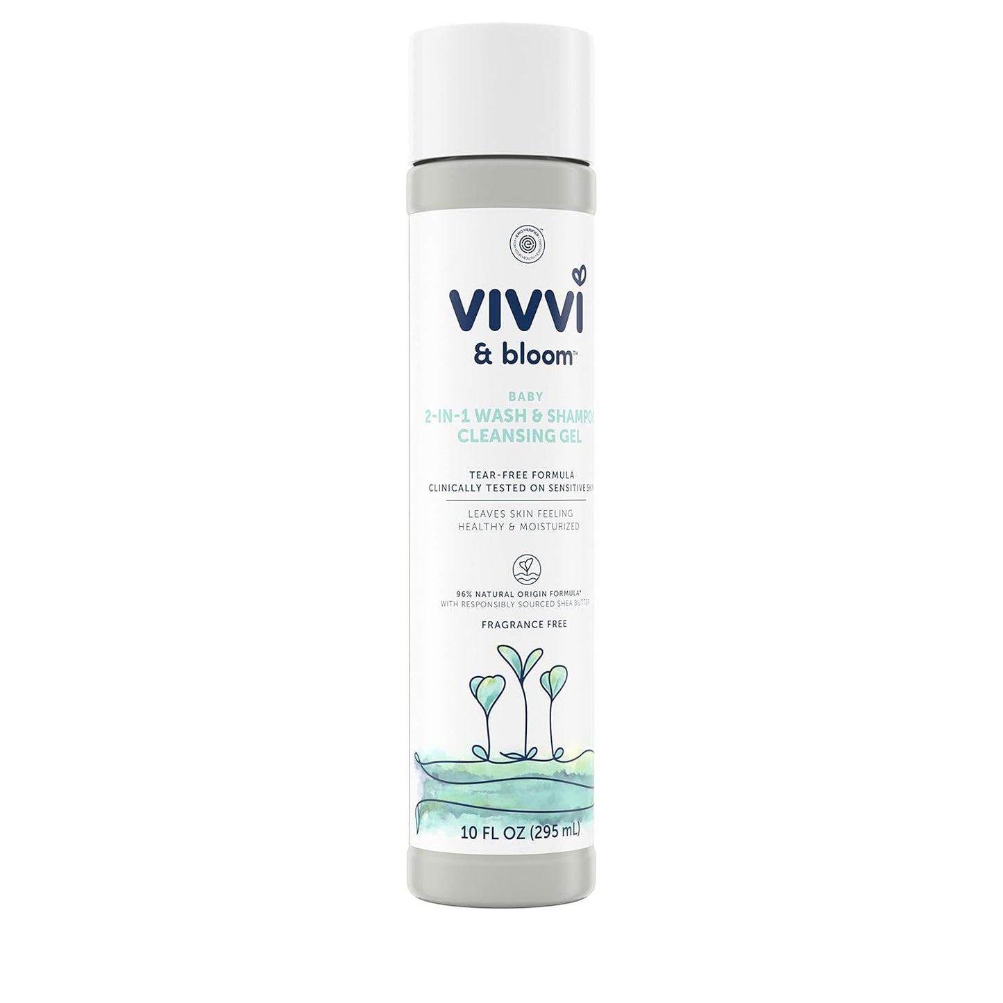 Vivvi & Bloom 2-in-1 Baby Wash & Shampoo - Gentle Cleansing Gel for Sensitive Skin, 10 fl. oz.