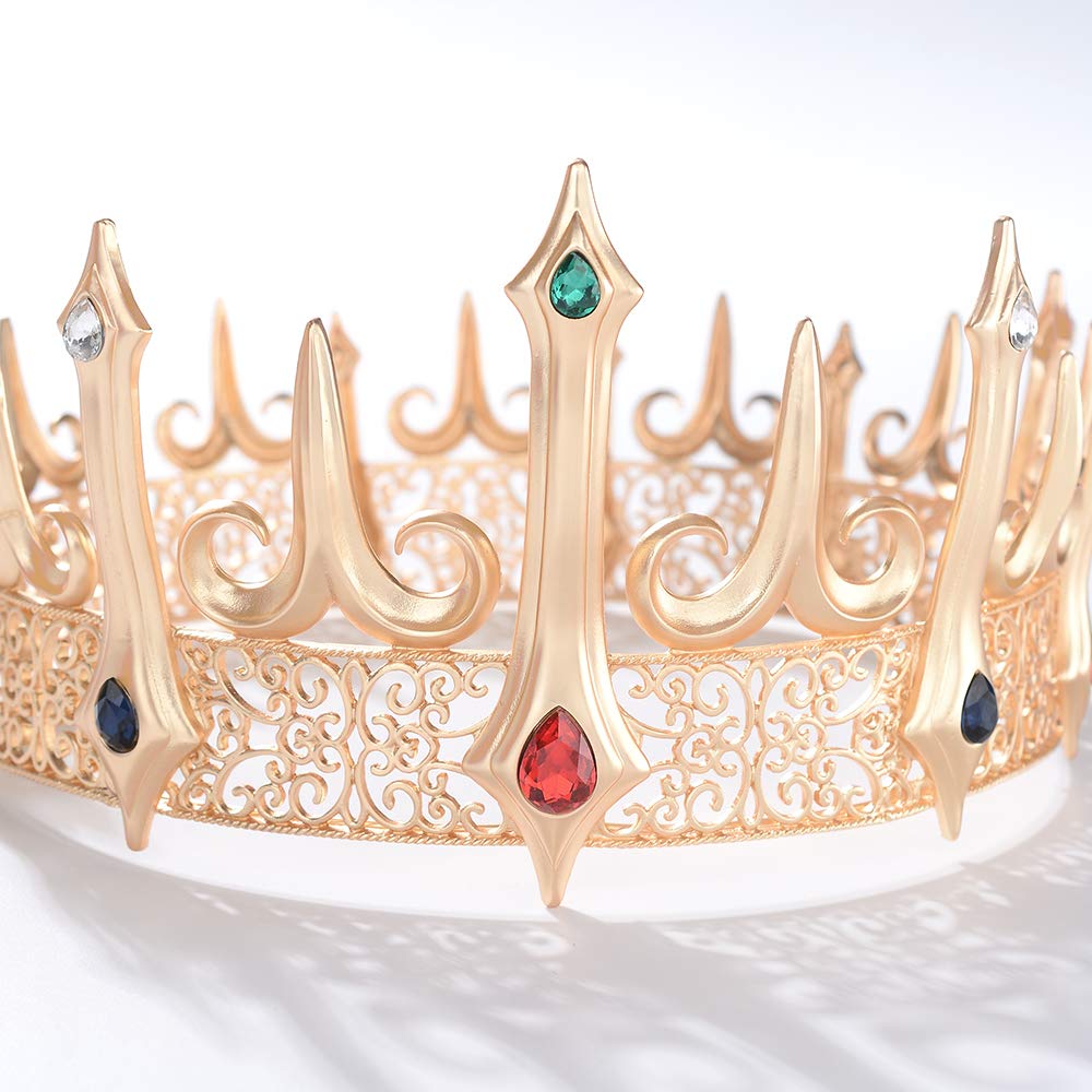 Eseres Gold King Crown for Men Adult's Costume Crowns Prom Crown for Birthday