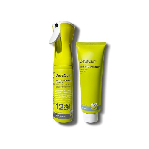 DevaCurl Moisture Magic Hydration Essentials Kit - Melt-In Moisture Mask & 12-in-1 Leave-In Spray
