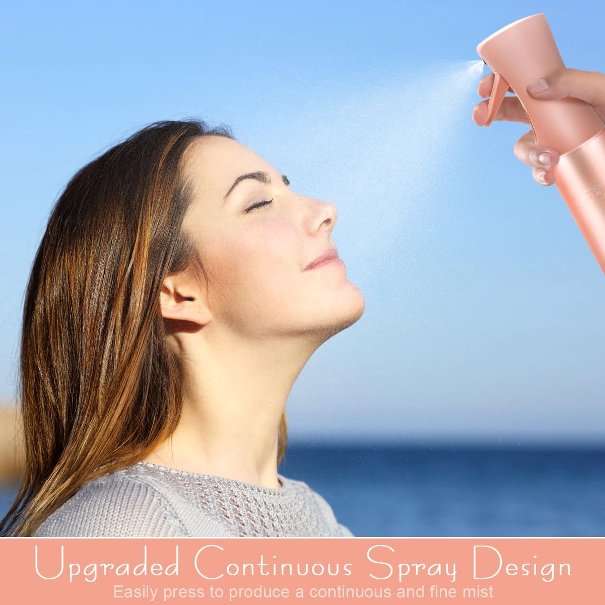 Skiennix Fine Mist Spray Bottle - Refillable Ultra-Fine Continuous Spray for Skincare & Plant Care