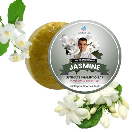 Areton Handmade Solid Shampoo Bar - Natural Hydrating Shampoo & Conditioner for Dry Hair | Jasmine Scent