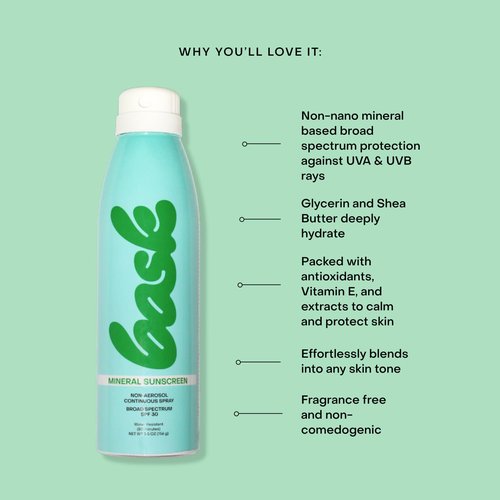 Bask SPF 30 Mineral Sunscreen Spray - Fragrance-Free, Reef Safe, Lightweight & Fast-Absorbing | 5.5 oz
