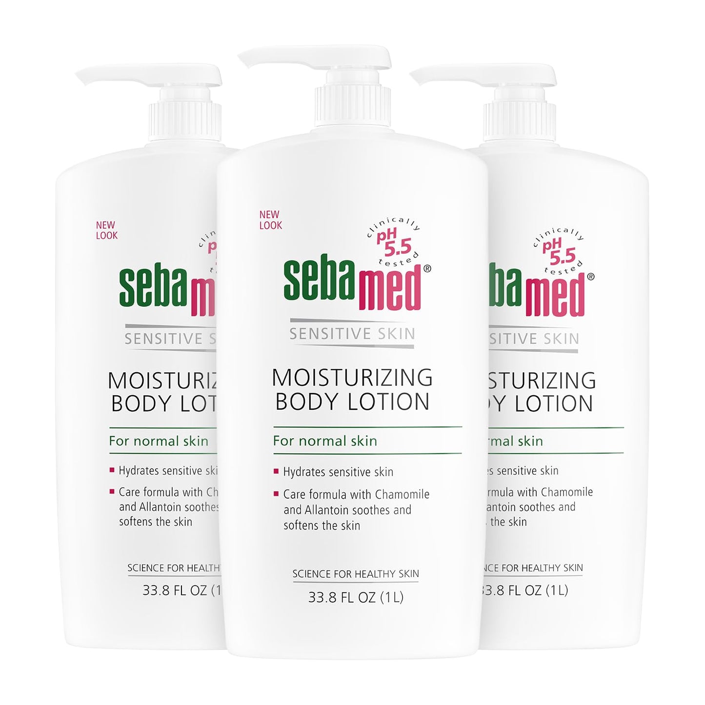 SEBAMED Moisturizing Body Lotion - pH 5.5 Dermatologist Recommended | Paraben-Free, 33.8 oz (Pack of 3)