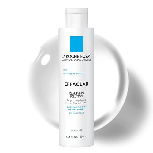 La Roche-Posay Effaclar Acne Toner - Salicylic & Glycolic Acid for Oily Skin | Pore Refining Exfoliant