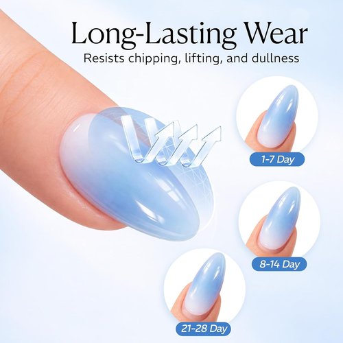 AZUREBEAUTY Gel Top Coat - No Wipe High Gloss Finish | 18ml Clear Long-Lasting Nail Polish for UV LED Manicure