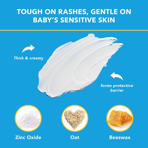 Triple Paste Diaper Rash Cream for Baby - 3 oz Tube – Zinc Oxide Ointment Treats, Soothes & Prevents Diaper Rash, Pediatrician-Recommended Hypoallergenic Formula, Baby Essentials for Daily & Overnight
