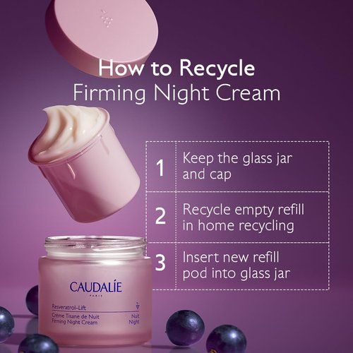 Caudalie Resveratrol-Lift Night Cream | Firming Retinol Alternative Moisturizer - 50 mL + 50 mL Refill