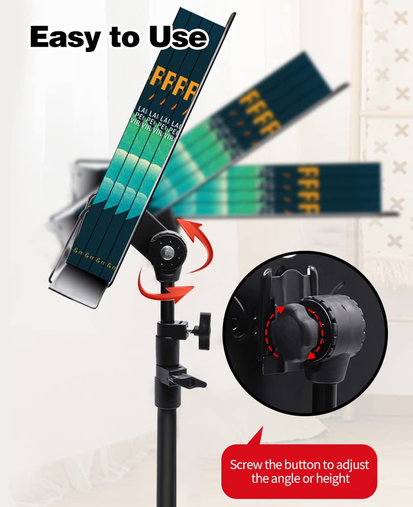 70in Sheet Music Stand, Heightened Music Stand, Adjustable Music Sheet Stand Portable Folding with Carry Bag for Guitar, Ukulele, Violin Players(Higher Version, 1 pack)