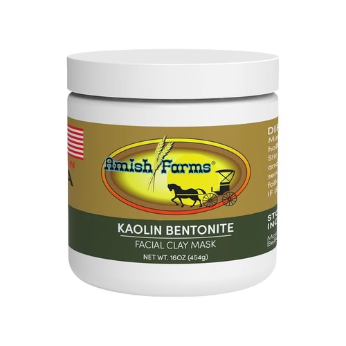 Amish Farms Clay Face Mask - Kaolin Bentonite Mud for Oily Skin | Deep Pore Cleansing Treatment, 16 oz