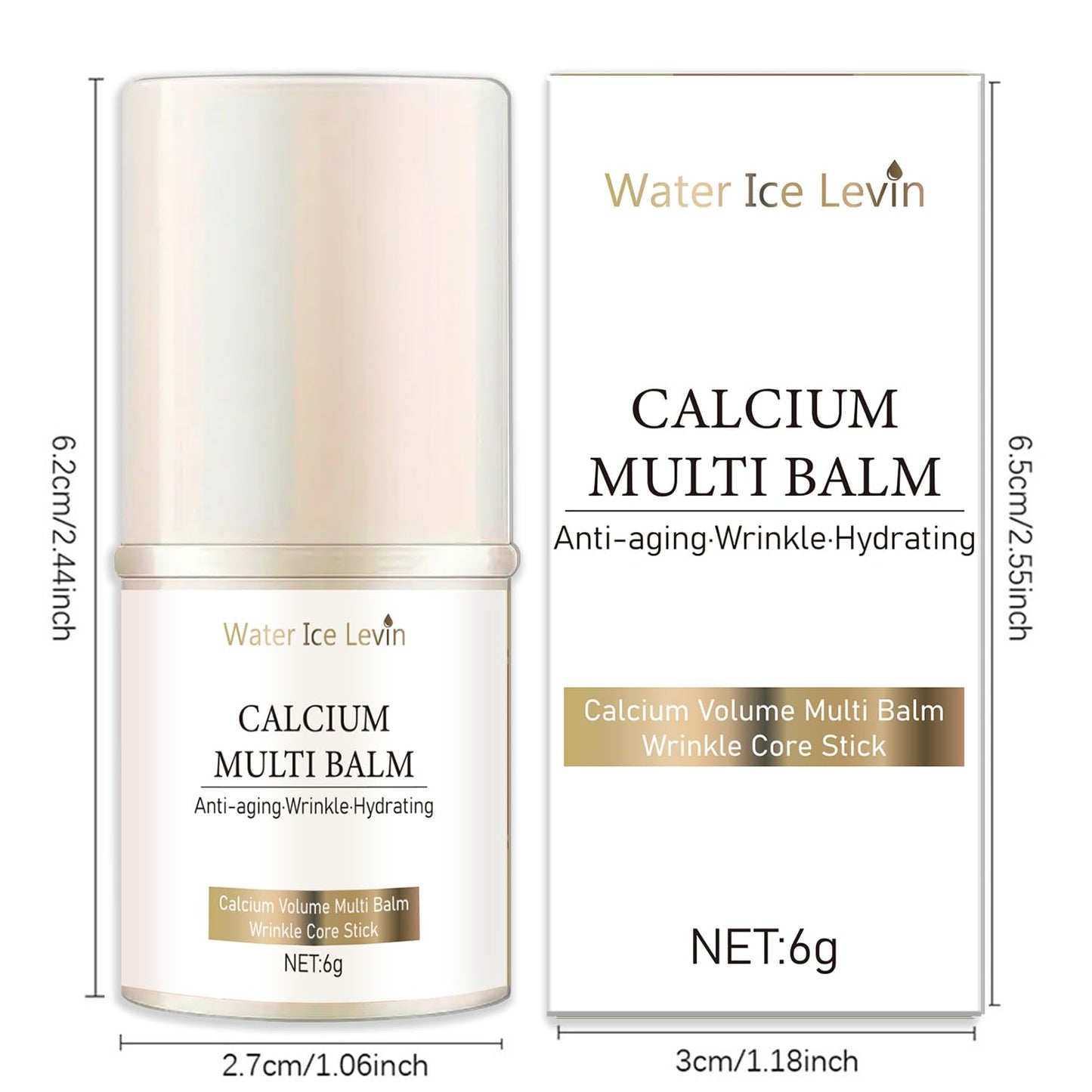 Water Ice Levin Calcium Multi Balm - Anti-Aging & Hydrating Wrinkle Removal Stick | 2PCS Set