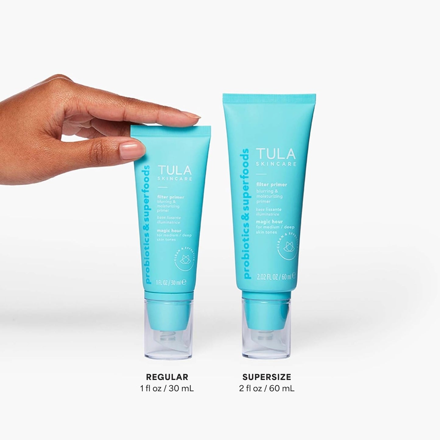 TULA Skin Care Face Filter Blurring and Moisturizing Primer - Magic Hour, Evens the Appearance of Skin Tone & Redness, Hydrates & Improves Makeup Wear, 1fl oz