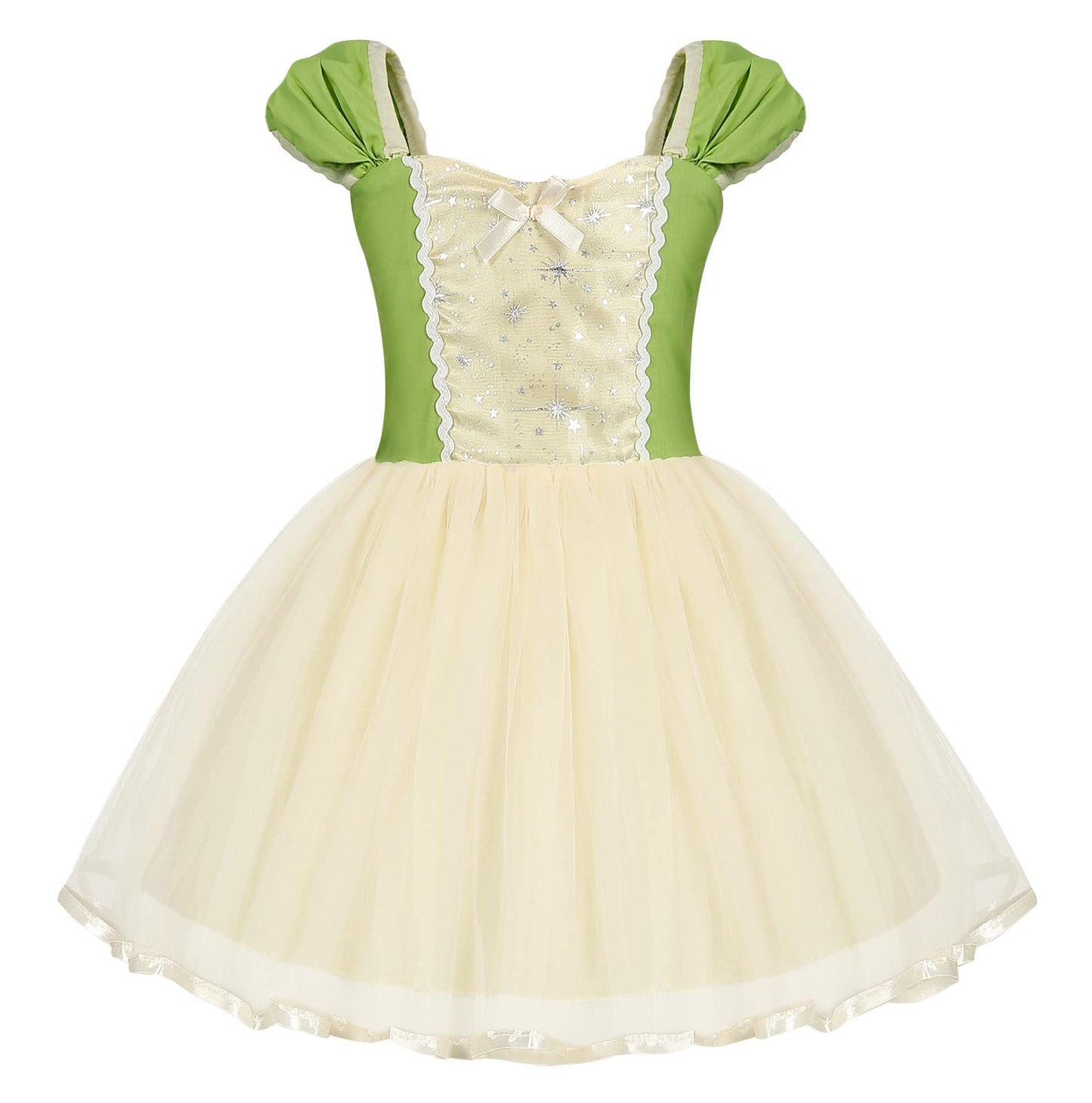 COTRIO Baby Girls Frog Princess Tiana Dresses Infant Toddler Kids Birthday Party Fancy Dress Green Fairy Cosplay Halloween Costume Outfit 18-24 Months