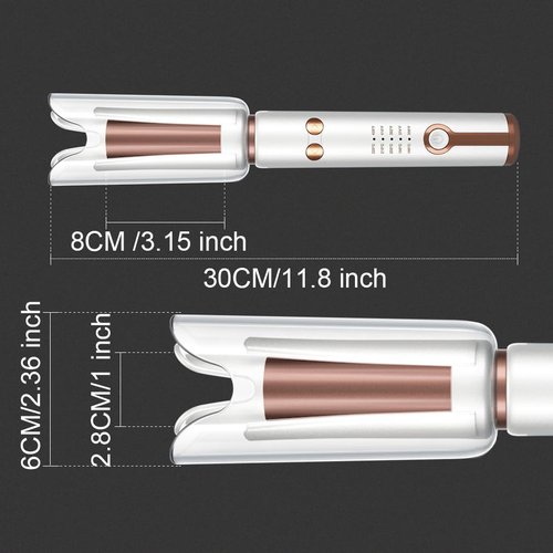 JINRI Automatic Rotating Curling Iron - Portable 1 Inch Beach Waves Curler with Ionic Technology & Ceramic Coating