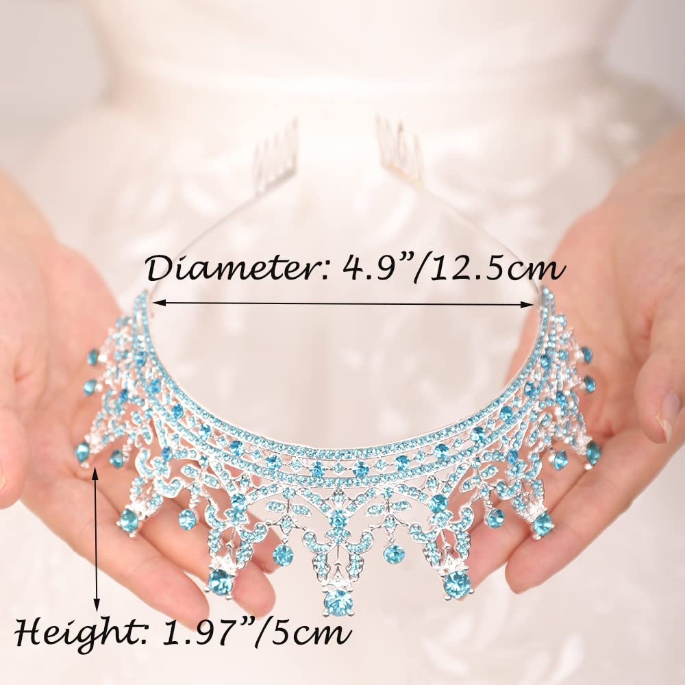 Wekicici Queen Princess Crown Tiara Crystal Crown with Clear Rhinestone Pageant Crown Hair Accessories for Women Girl Bride Party Halloween Birthday Girls Prom Halloween Bridal Party (Style 5)