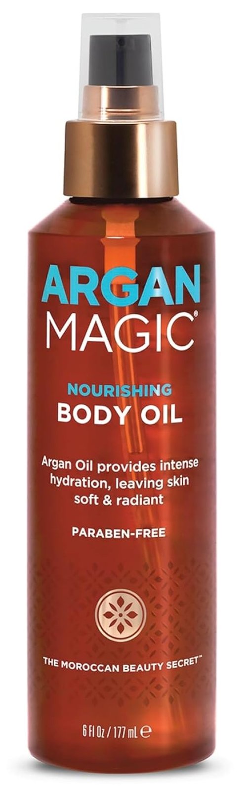 Argan Magic Nourishing Body Oil - Intense Hydration with Argan & Almond Oils | Paraben Free, 6 FL Oz